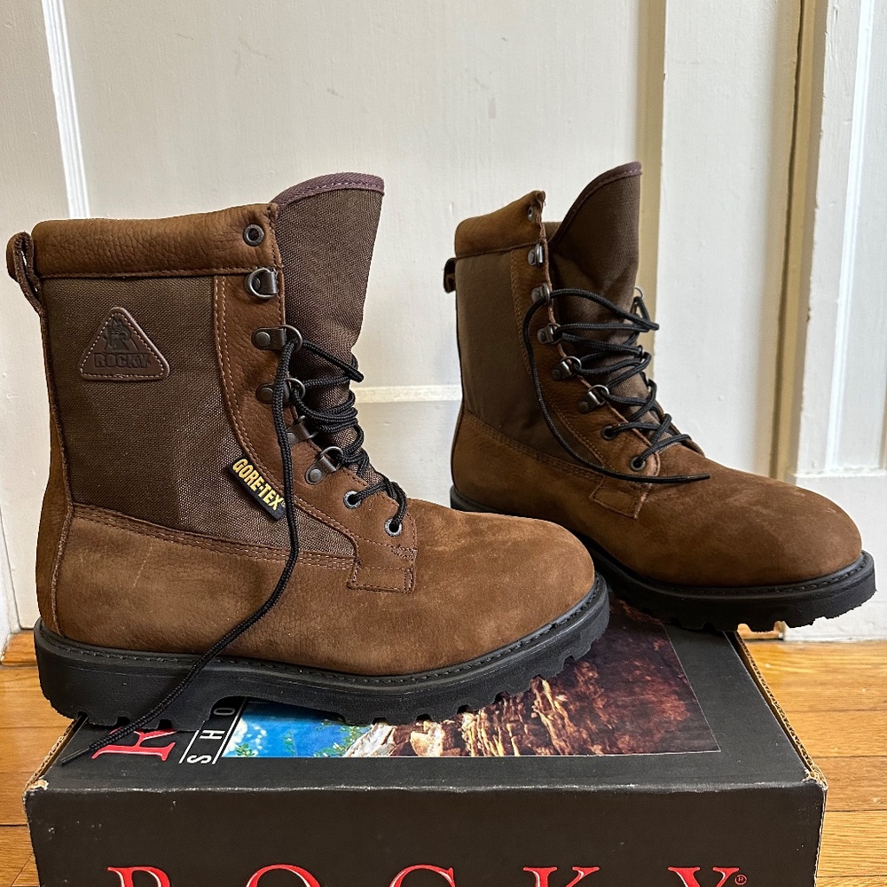 NWOT Rocky Men's Waterproof Boots (Brown, 10W) - Picture 2 of 11